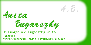 anita bugarszky business card